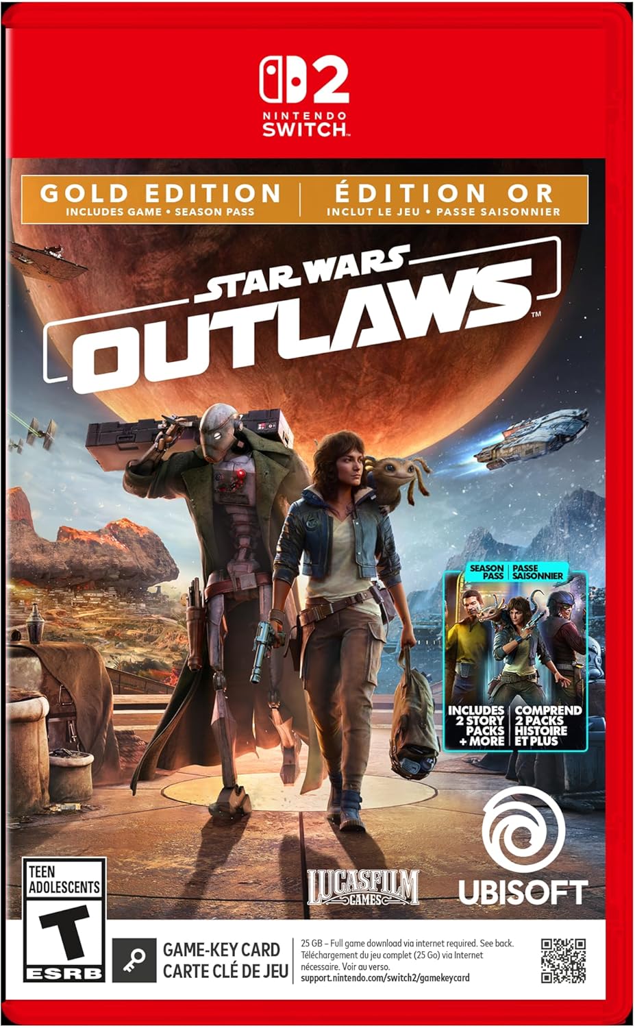 STAR WARS:OUTLAWS (GOLD EDITIO - SWITCH 2 (KEY CARD) - USED