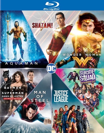 DC 7 Film Collection: Shazam/Aquaman/Wonder Woman/Suicide Squad/Batman v Superman/Man of Steel/Justice League - USED